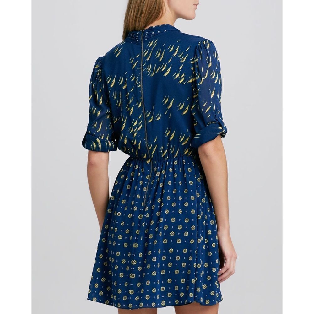 Alice + Olivia Silk Blend Neka Printed Tie-Neck Dress, Size Large - Picture 7 of 13